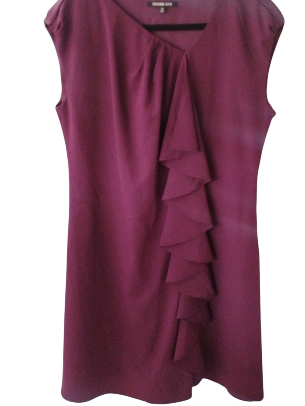 Gianni Bini Plum Ruffle-Front Midi Dress SZ 12